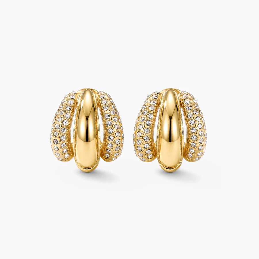 Radiant Gold & Crystal Luxe Earrings